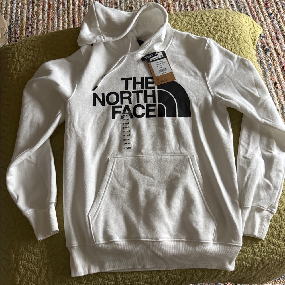 The North Face White Hoodie with Black Logo